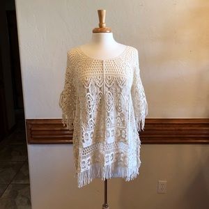 Anthropologie Angel of the North Crocheted Top M/L